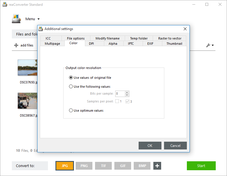 Set Bit Depth During Image Conversion With ReaConverter