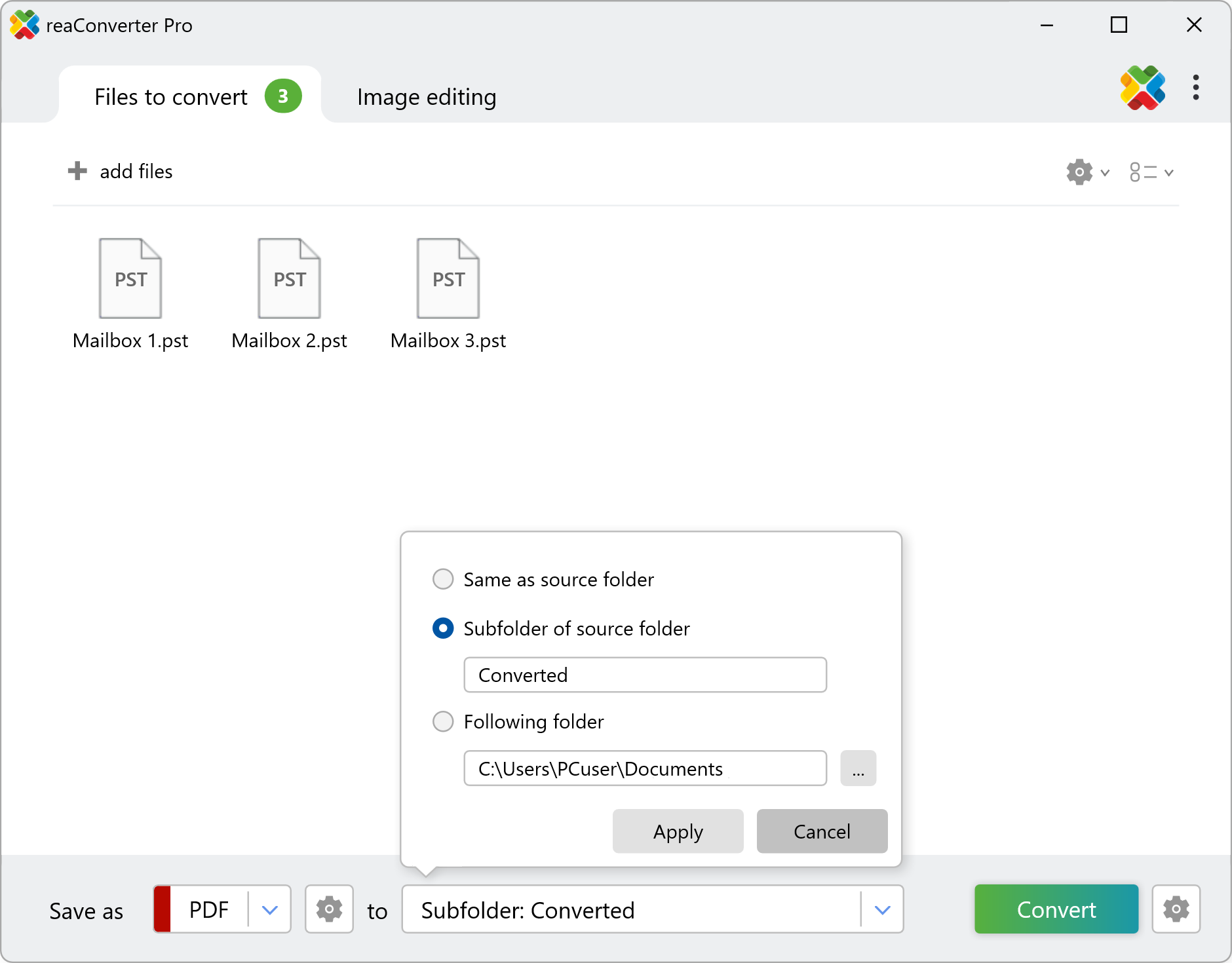 reaConverter interface