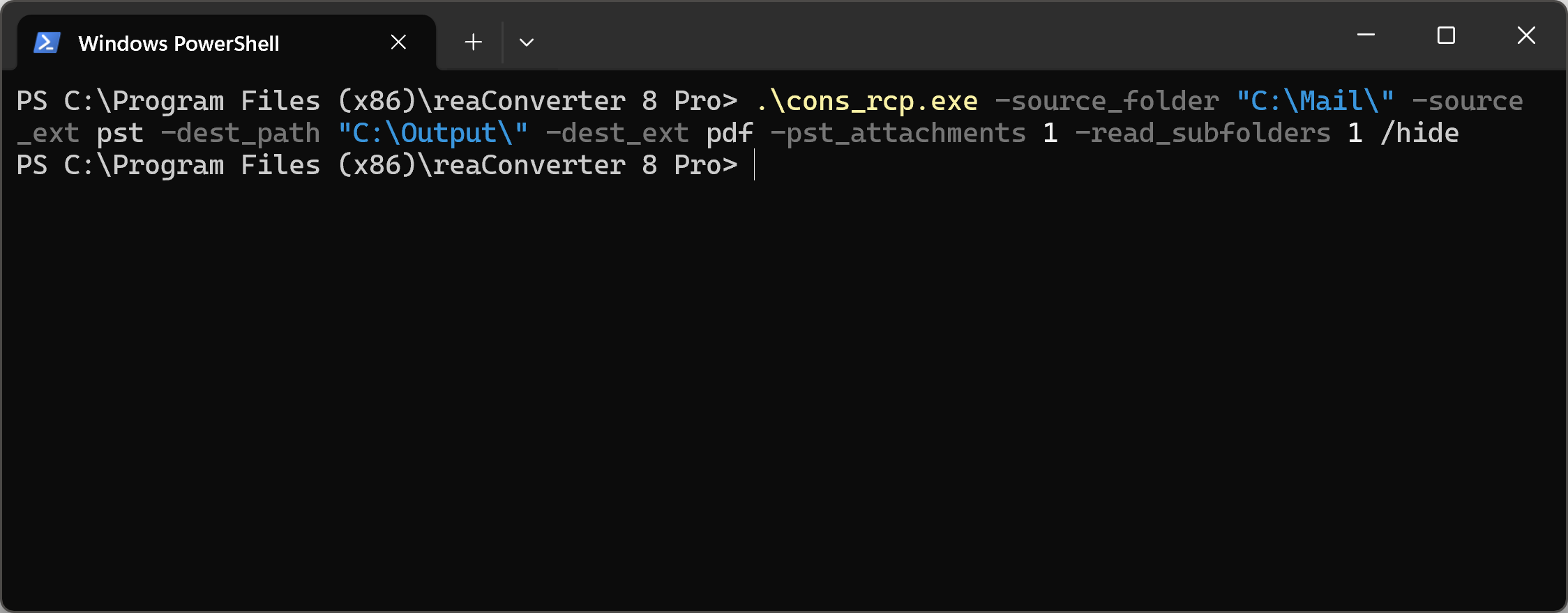 reaConverter cmd