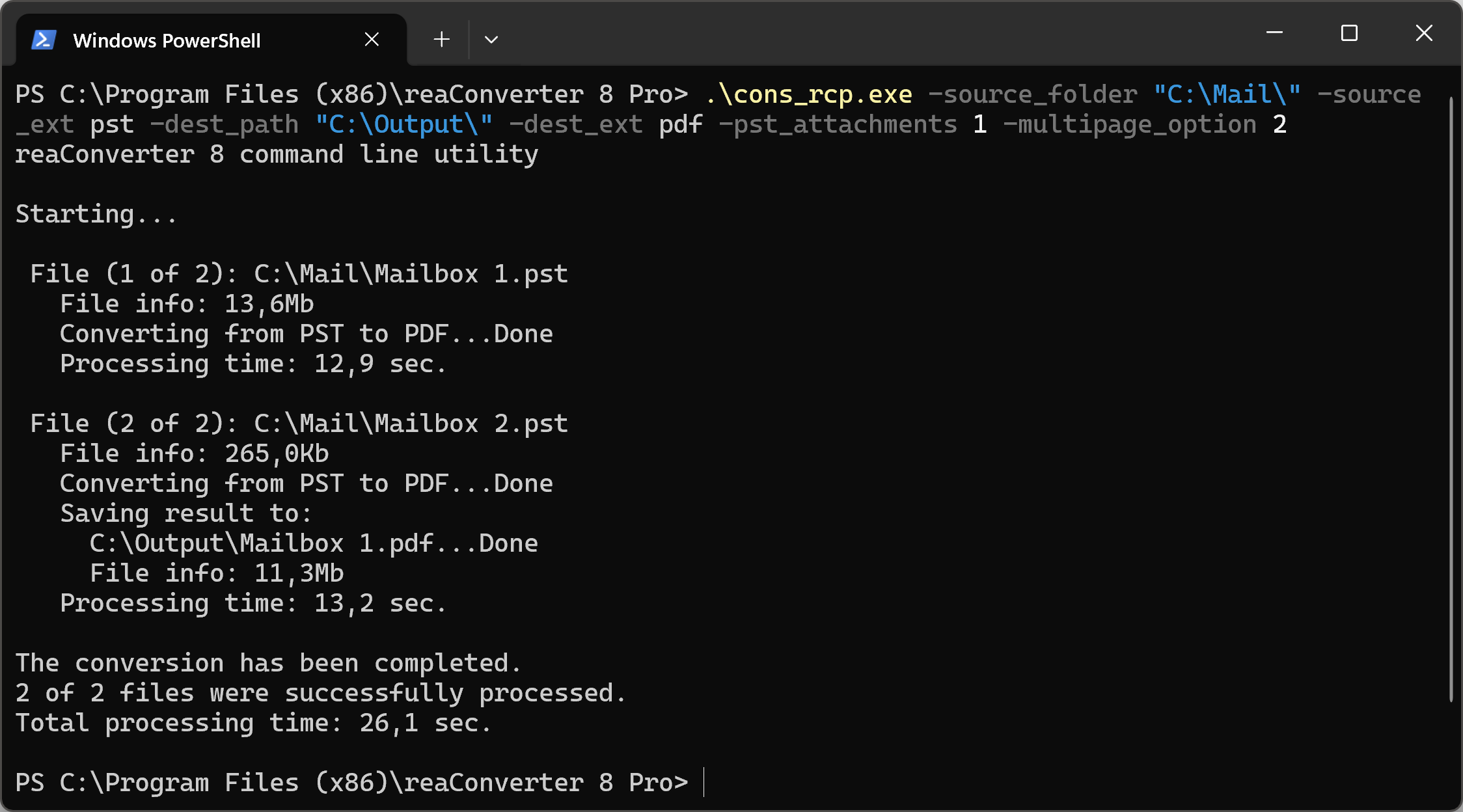 reaConverter cmd