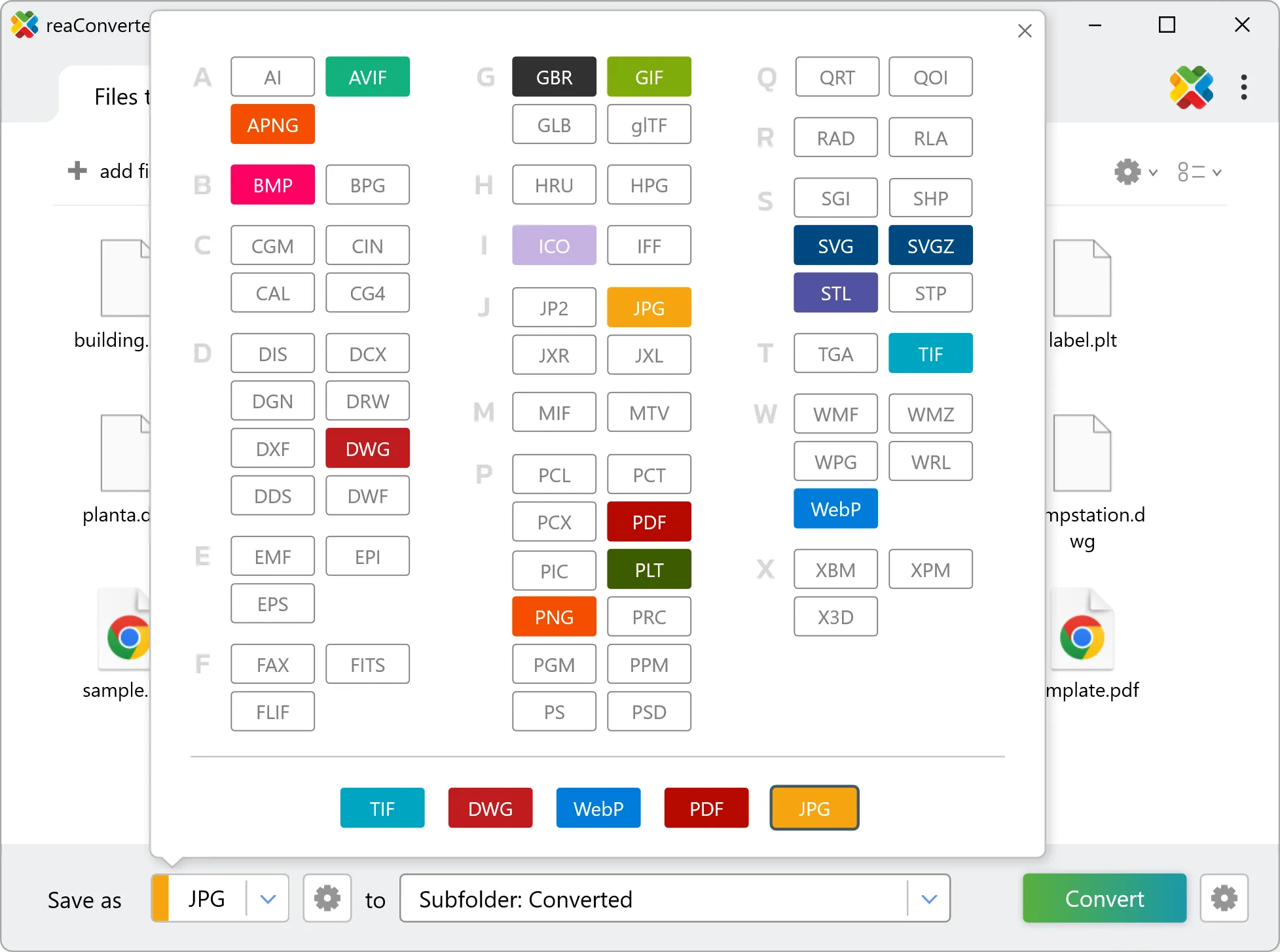Select SVG as output format